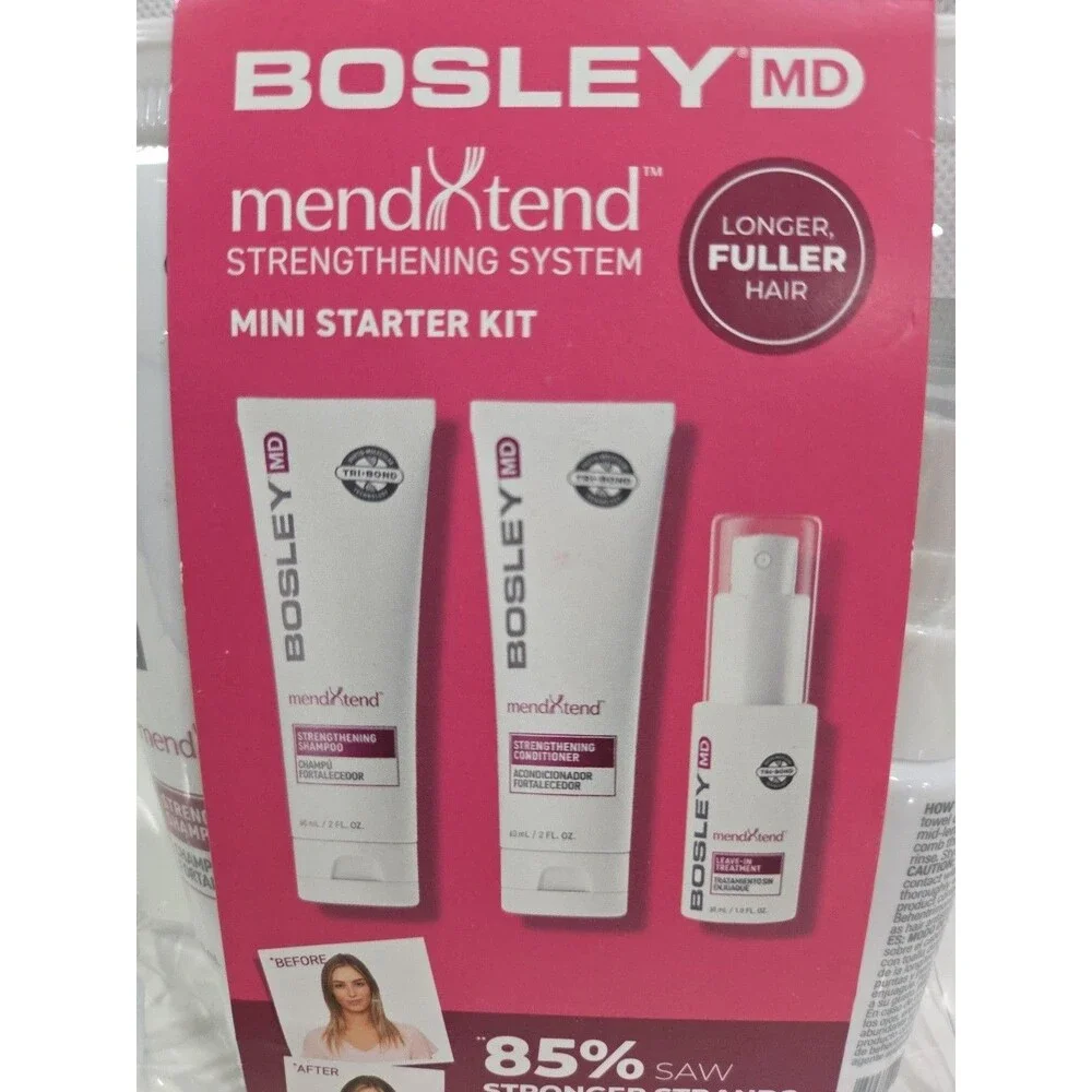 Bosley MendXtend Starter Kit - Strengthening Shampoo/Conditioner & Leave-in